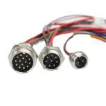 Connector M16 Waterproof Cable Assembly Male And Female Straight Front Mount