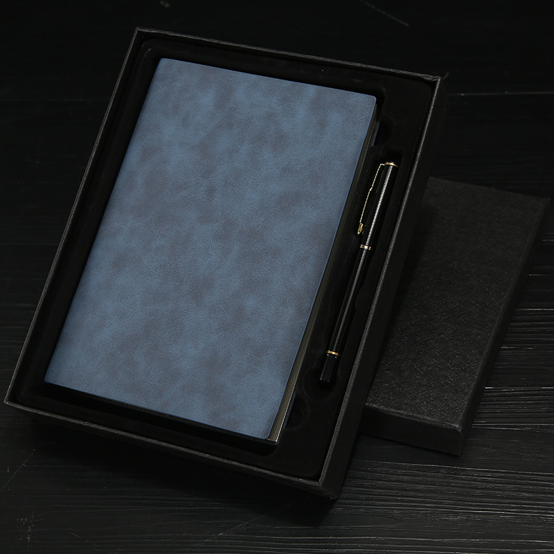 Business Journal Custom A5 Planner PU Leather Notebook Set with Logo and Paper Cover