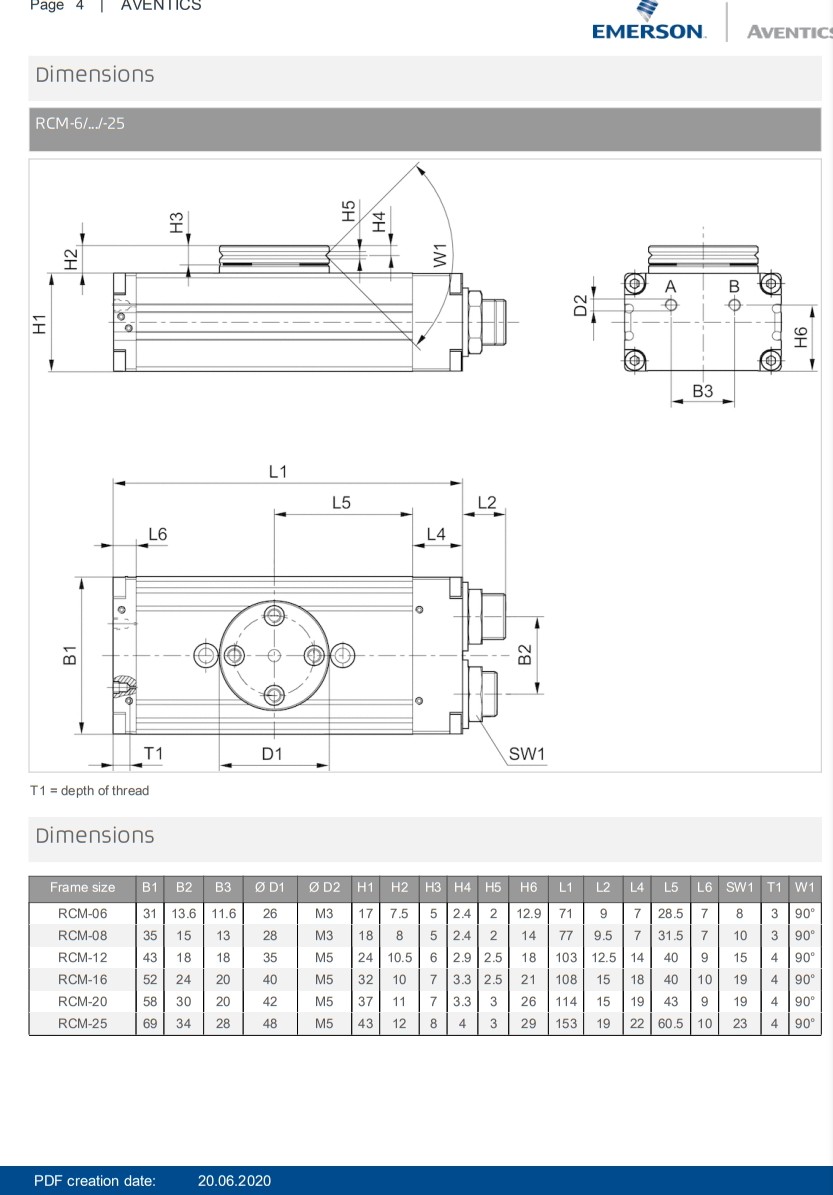 AVENTICS Series RCM Rotary Drive Double Acting For Industrial Automation