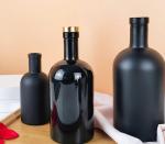 Matt Black Glass Olive Oil Bottle with Wooden Cork 100ml 200ml 375ml 500ml 750ml