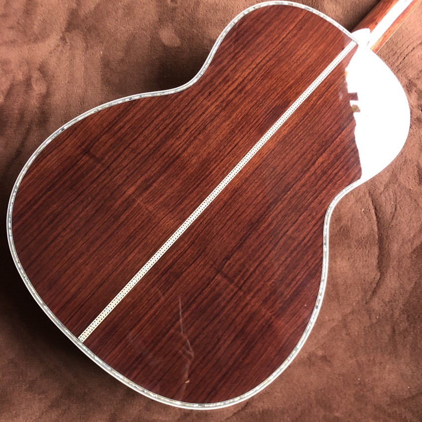 Custom OO42 Classic Headstock Acoustic Guitar Solid Cedar Top Real Abalone Acoustic Guitar