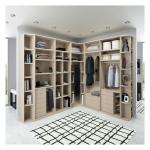 European Solid Wood Walk In Closet Cabinets Customized for Home Bedroom Set