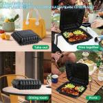 Meal Prep Containers, 65 Pack Clamshell Food Containers 7.8 Inch Black 3