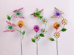 Colorful Metal Plug In Solar Garden Ornament For Outdoor And Garden Decoration
