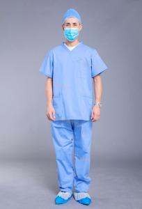 Quality Reusable Unisex V Neck 3 Pockets Medical Scrub Suit wholesale