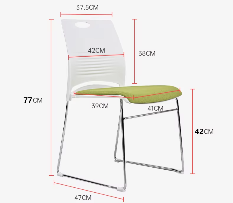 Orange Stacking Meeting Room Chairs Mesh Stackable Conference Room Chairs
