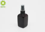 Empty Square Glass Toner Bottle With Pump , Amber Liquid Foundation Bottle