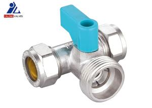 China 15mm Nickel Brass Isolation Valve Pex Washing Machine Valve on sale