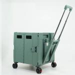 Portable Folding Supermarket Plastic Shopping Cart 3" Diameter Wheels