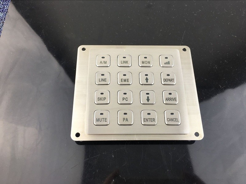 IP65 6X2 Layout numeric Metal dome Keypad With 12 flat key buttons for door lock system