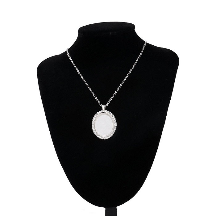 DIY Sublimation Necklace With Diamonds Blank Sublimation Metal Jewellery