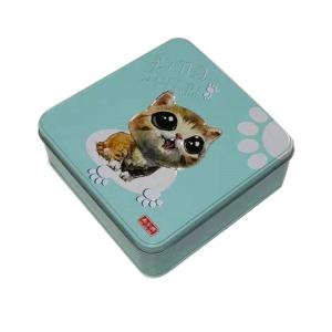 Quality Embossed Square Tin Box with Lid Lower Price Tin Cans Wholesale Metal Containers for Cookies wholesale