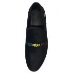 Wear Resistant Mens Velvet Loafers Casual Black Leather Loafer Shoes