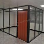 Soundproof 6mm Acoustic Glass Partition Walls , 12mm Aluminium Glass Office
