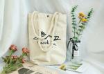 White Color Silk Screen Print Thick Canvas Cotton Tote Bag