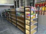 wholesale supermarket shelves shop racks gondola shelving with side net store