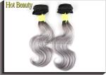 Silver Grey 100 Virgin Brazilian Hair Bundles , Grade Deep Wave Human Hair 6a