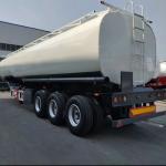 Lightweight 3 Axle Diesel Fuel Tank Trailer , Steel 30 Ton Fuel Tanker Semi