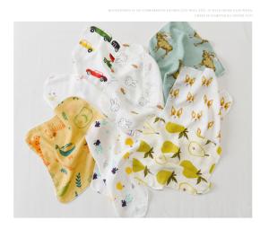 Quality Food Grade Pure Cotton Handkerchiefs Muslin Baby Bibs Infant Washcloths Quick Dry Cloths wholesale