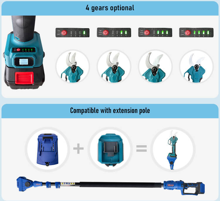 Garden 20v Li-Ion Lithium Battery Powered 30mm Rechargeable Electric Pruning Shears Scissors Cordless Pruner 40mm