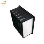 Industrial Zig Zag Air Filter Fiberglass Pleated Paper V Bank Filter F8 F9