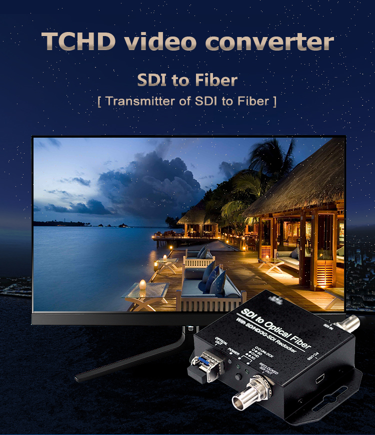 3G-SDI To Optical Fiber Converter For Long Distance Transmission