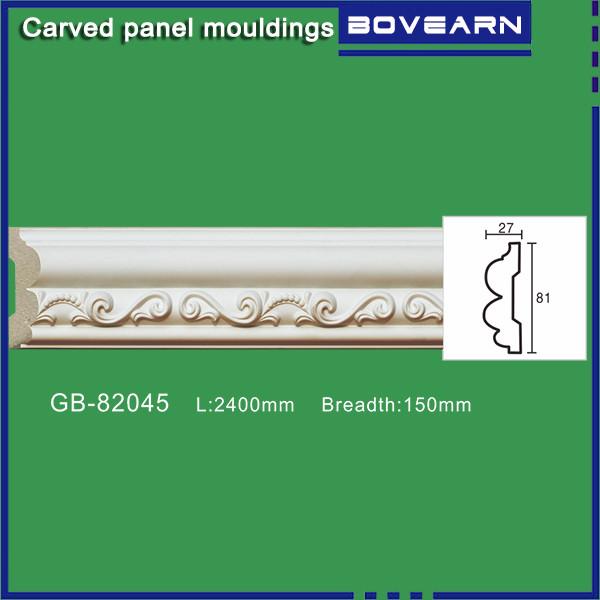 Polyurethane interior living room decoration moulding /chair rails/ white primed