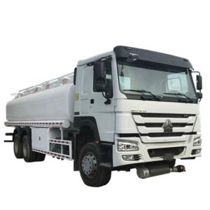 Quality 20000 Liters 6000 Gallon Diesel Oil Transporter Fuel Tank Truck Sinotruk Howo White Color wholesale