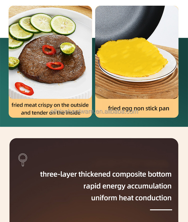 New Design Home Kitchen Custom Cooking Pot non-stick Medical Stone Stainless Steel Frying Pans