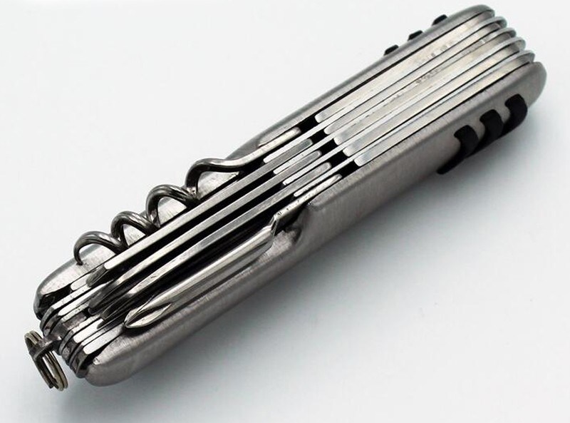 Stainless Steel Pocket Folding Swiss Knife Multi Use Knife
