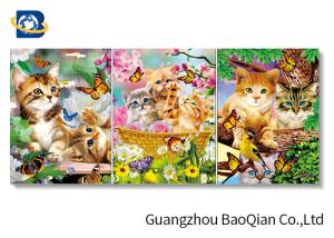 Quality Eco-Friendly Material 3d Wallpaper , Latest 3d Picture Of Cute Lovely Pet Dog / Cat wholesale
