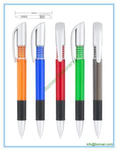 Quality rubber grip plastic logo ballpen, frosted ball pen wholesale