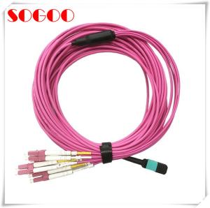 China MPO/MTP To 12XLC Breakout 40GbE OM3 Fiber Patch Cord on sale