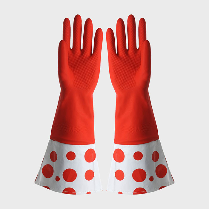 Slip Resistance Long Sleeve Washing Up Gloves , Hand Gloves For Washing