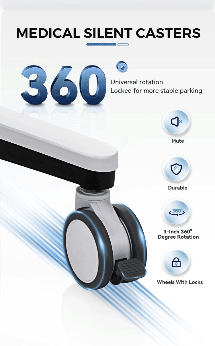 Hospital Medical Trolley Cart Monitoring Instrument for Ultrasound Machine Medical Trolley Cart