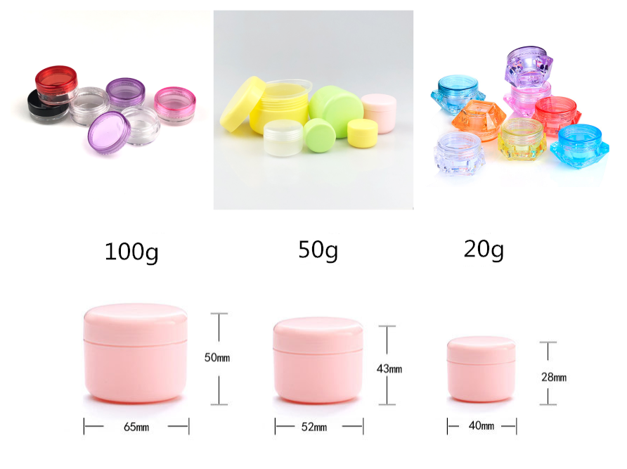50g Blue Round Glass Cosmetic Cream Jars With Smooth Cap