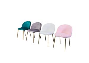 Quality Velvet Flannelette Powder Metal Leg Modern Leisure Chair wholesale