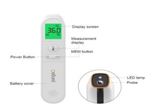 Quality Accuracy ±0.2℃ Baby Safe Infrared Thermometer , Infrared Thermometer For Kids 2*1.5V AAA Batteries wholesale
