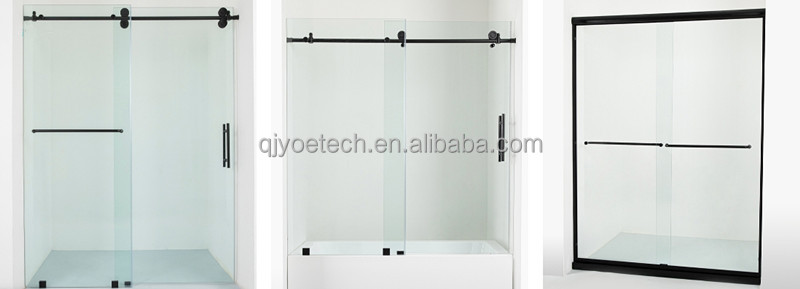 3mm-12mm Thickness Hotel Sliding Frameless Tempered Glass Shower Doors with Standard Duty Hinges