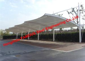 Quality Europe Standard Certified Curved Tensile Membrane Structural Car Parking Tention PVDF Fabric Roof Cover wholesale