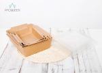 Salad Kraft Paper Takeaway Boxes With Clear PET Lids High Volume