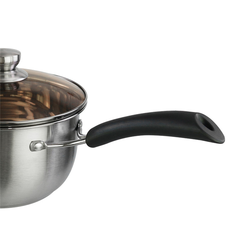 201 stainless steel milk soup pot casserole cookware with long handle