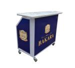 148 * 56 * 104cm Mobile Bar Counter Table For School White Powder Coat Finish