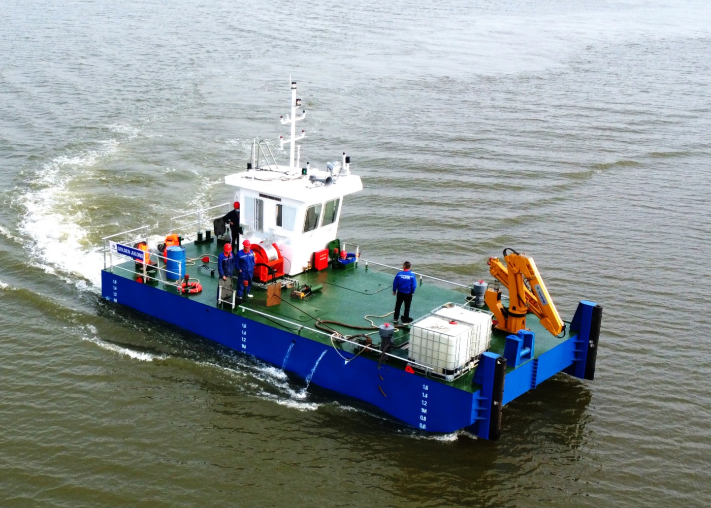 JULONG JLWB400 Work Boat With Hydraulic Deck Crane For Dredger