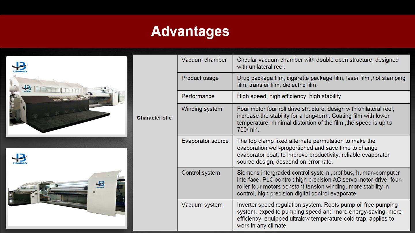 300KV High Voltage Vacuum Metallizer for Roll to Roll Film Metallizing Production