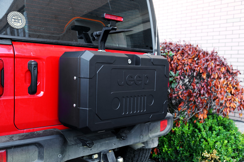 JL JK External Accessories Hitch Mount Metal Box with Custom Powder Coating in Black