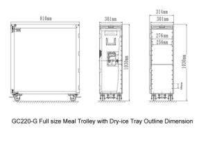 Quality Atlas Full Size Inflight Meal Trolley / Aircraft Service Cart / Airplane Food Trolley with dry-ice tray GC220-G wholesale