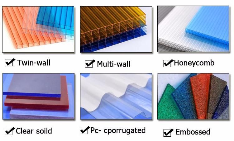 Anti UV Lamina De Policarbonato Greenhouse Skylight Polycarbonate Hollow Sheet
