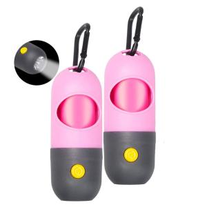 Quality LED Flashlight Puppy Poop Bag Dispenser Holder PE With 15 Leak Proof Waste Bags wholesale