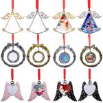 Sublimation Blank Metal Angel Wings Christmas Ornaments Sublimation Christmas